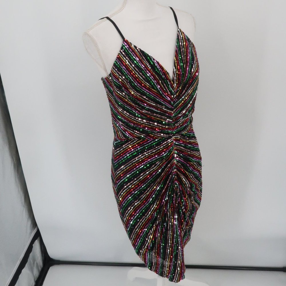 Dress the Population Multicolor Sequin Spaghetti Strap Dress